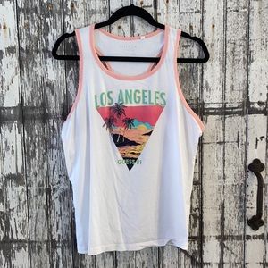 Guess Los Angeles palm tree tropical tank top